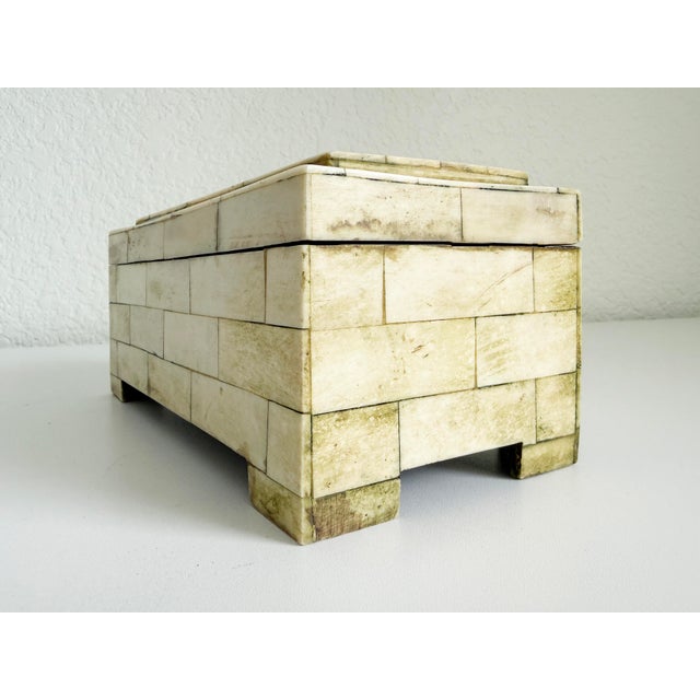 Vintage Bone Inlay Box With Tiered Lid For Sale - Image 10 of 11