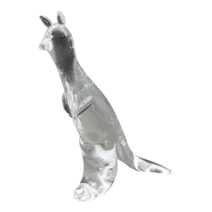 Vintage Steuben Taf Lebel Schaefer Signed Crystal Kangaroo 1999 Sculpture