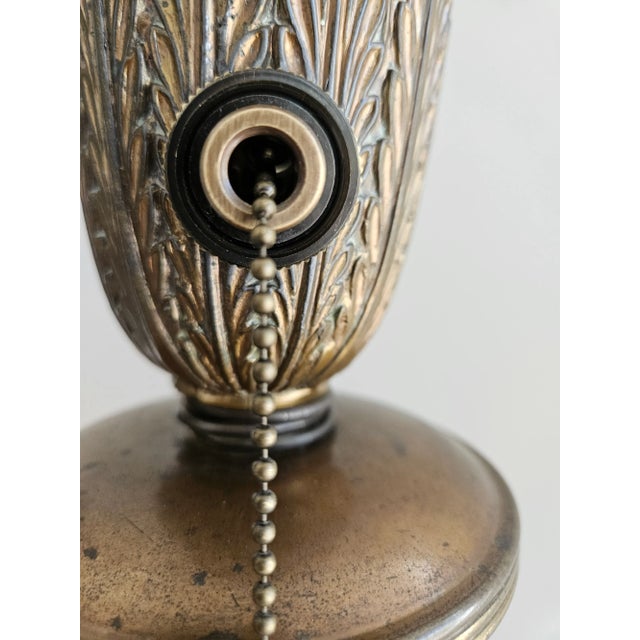 Antique Early 20th Century Torchiere Floor Lamp with Acanthus Leaf Motif and Onyx Base Insert For Sale - Image 11 of 11