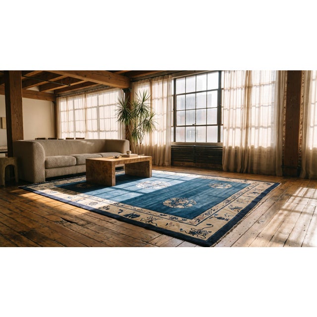 Antique Chinese Peking Rug 9' 0" x 11' 4" For Sale - Image 9 of 9