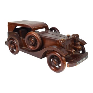 Late 20th Century Handmade Wooden 1932 Ford Car Model For Sale