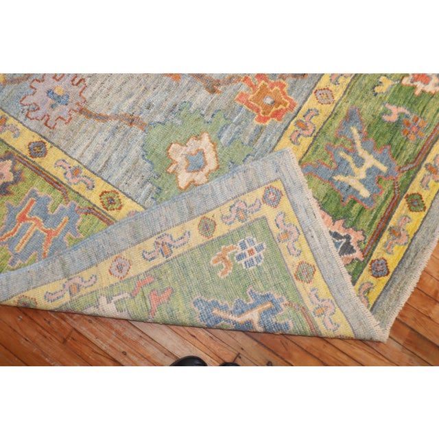 Street Art Early 21st Century Vintage Inspired Turkish Oushak, 10'4' X 13'7'' For Sale - Image 3 of 12
