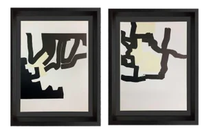 1970s Vintage Eduardo Chillida Original Lithograph Prints - A Pair