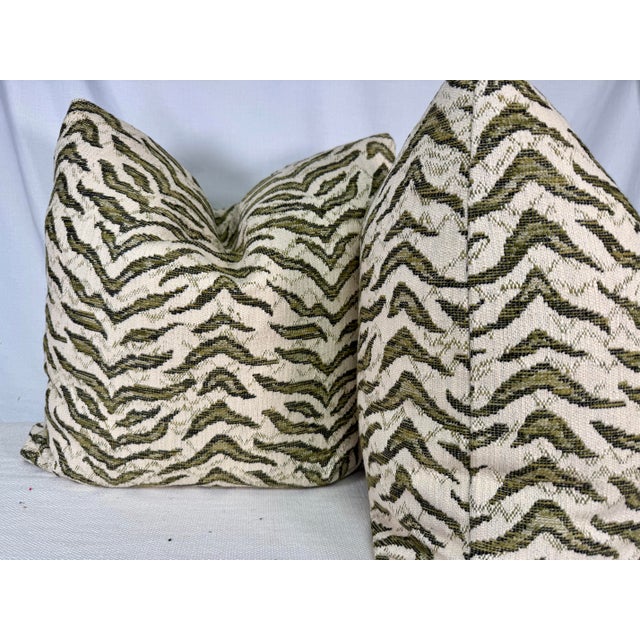 Transitional Jane Churchill "Tibor" in Natural 22" Pillows-a Pair For Sale - Image 3 of 3
