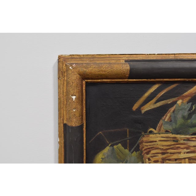 Antique Rafael La Torre Fruit Basket Still Life Oil Painting, Framed For Sale - Image 4 of 7