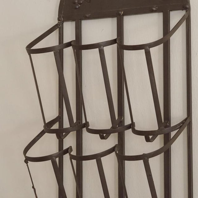 Wall-Mounted Metal Wine Rack with Grape Relief For Sale - Image 6 of 13