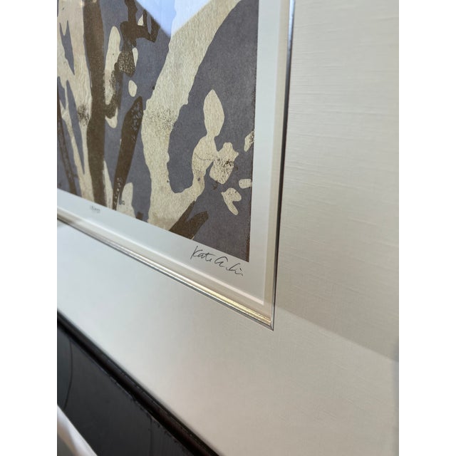 Original One of a Kind Art Work Behind Glass With a Concave Wood Frame For Sale - Image 10 of 11