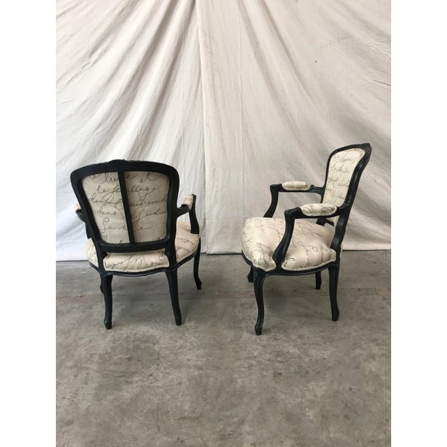 19th Century Louis XV Style Tan Upholstered Arm Chairs - a Pair For Sale - Image 10 of 11