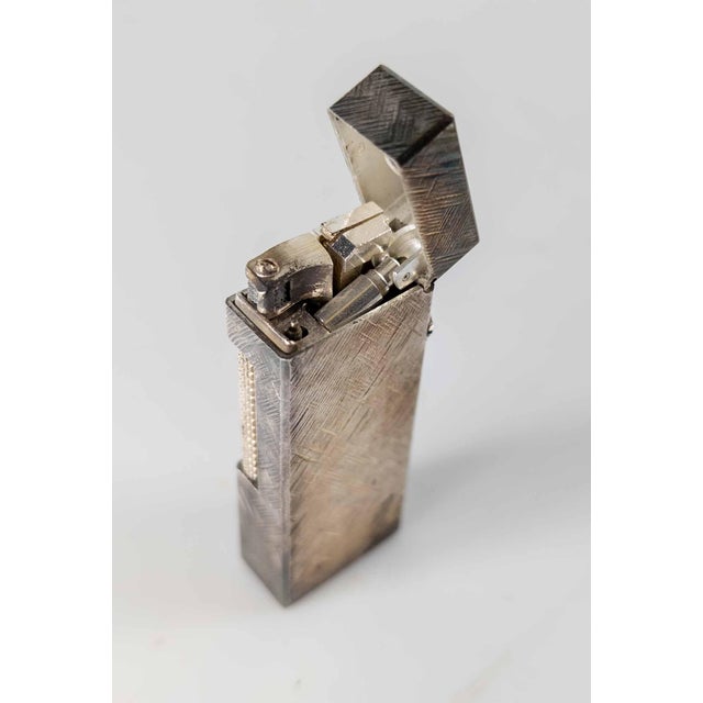 Mid-Century English Dunhill Rollagas Lighter in Silverplate Florentine Pattern For Sale - Image 9 of 12