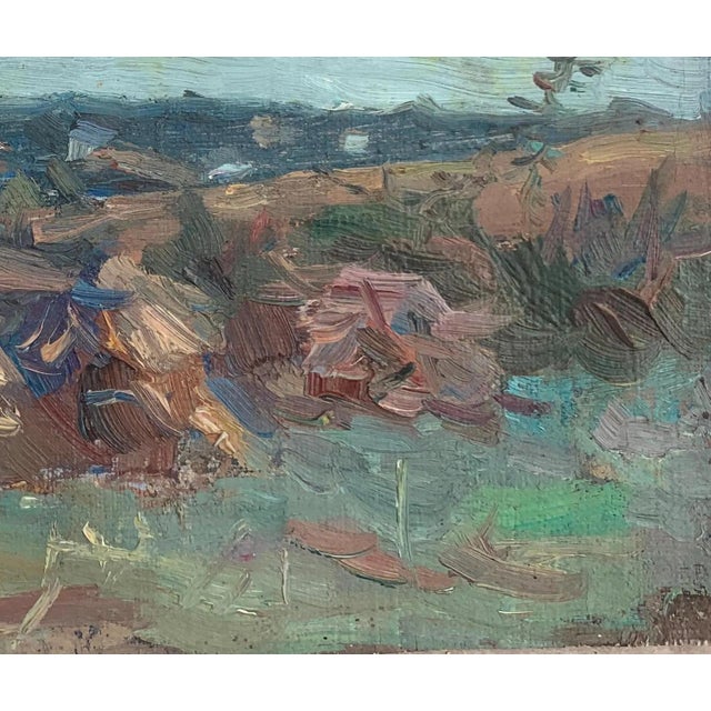 Vintage Ukrainian Impressionist Oil Painting, Rural Landscape, 1960s 18-22 For Sale - Image 6 of 6
