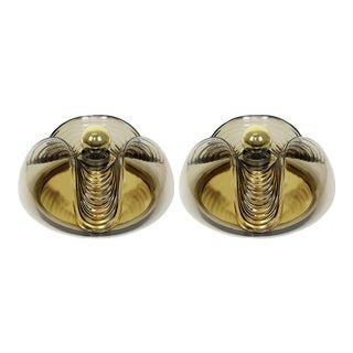 Large German Wall Sconce Flush Mount by Koch & Lowy for Peill & Putzler For Sale