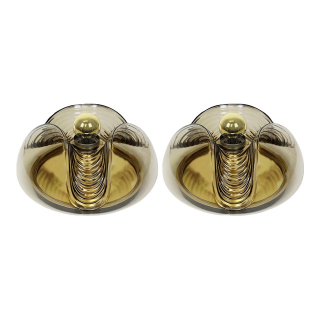 Large German Wall Sconce Flush Mount by Koch & Lowy for Peill & Putzler For Sale