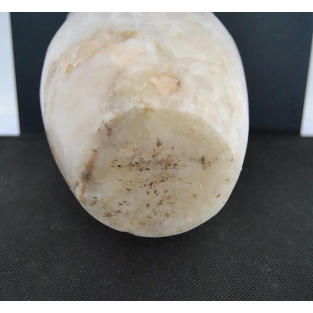 1910's Egyptian or Phoenician Style Pure Alabaster Vase Jar For Sale - Image 10 of 11