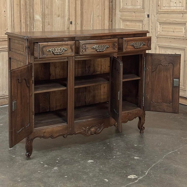 Antique Country French Walnut Buffet ~ Trois Porte Enfilade For Sale - Image 13 of 17