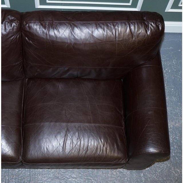Animal Skin Vintage Brown 3-Seater Sofa For Sale - Image 7 of 13