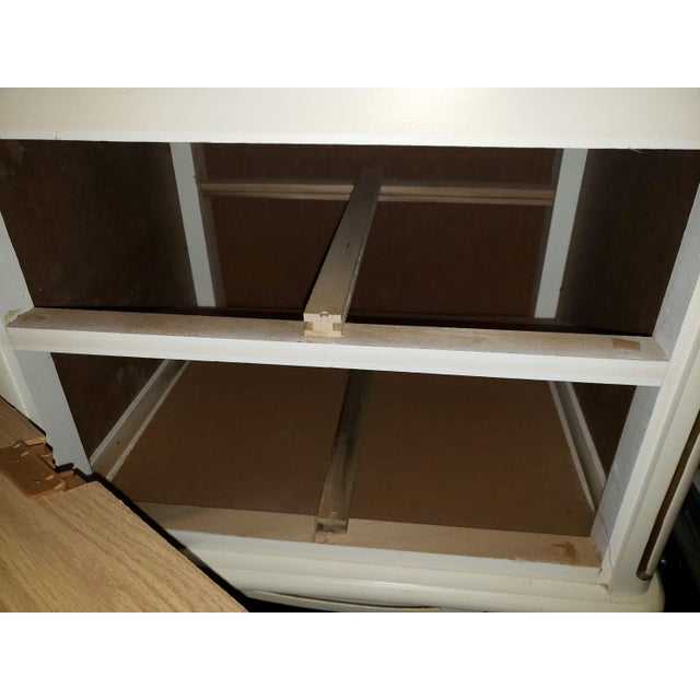 Ivory Vintage Ivory & Gold Wood Nightstand Mid Century French Provincial For Sale - Image 8 of 11