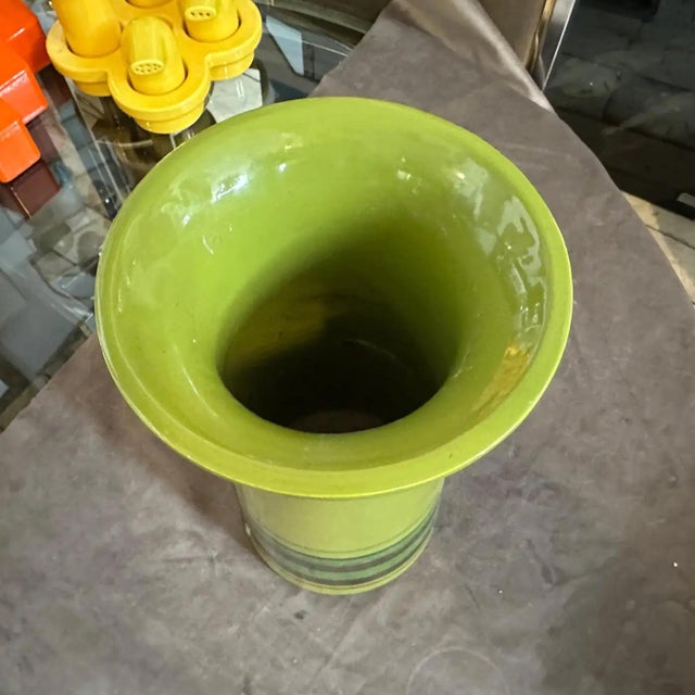 A Rare Avobin Vintage Italian Ceramic Huge Vase, Hand-Painted 1970s Design For Sale - Image 11 of 11