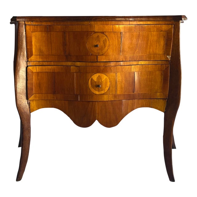 19th Century Marquetry Bombe Commode Chest For Sale