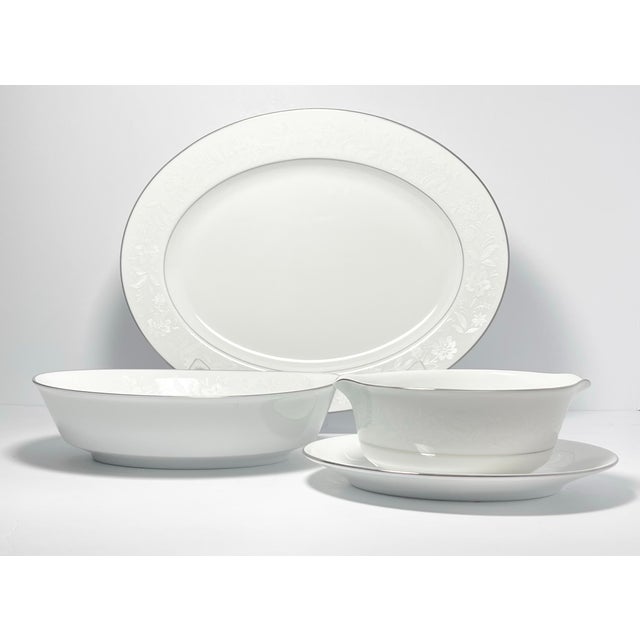 Noritake “Ranier” 3-Piece Bone China Dinnerware Serving Hostess Set #6909 Excellent condition. No chips, cracks,...