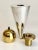 Geometric Postmodern Sterling Silver and Brass Plated Candle Holders - a Pair For Sale - Image 9 of 11