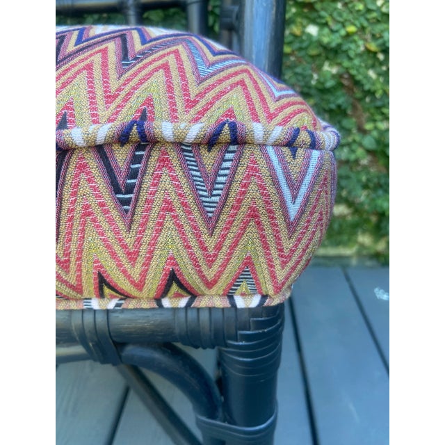 Vintage Bamboo and Rattan Chinoiserie Style Armchair For Sale In Charlotte - Image 6 of 9