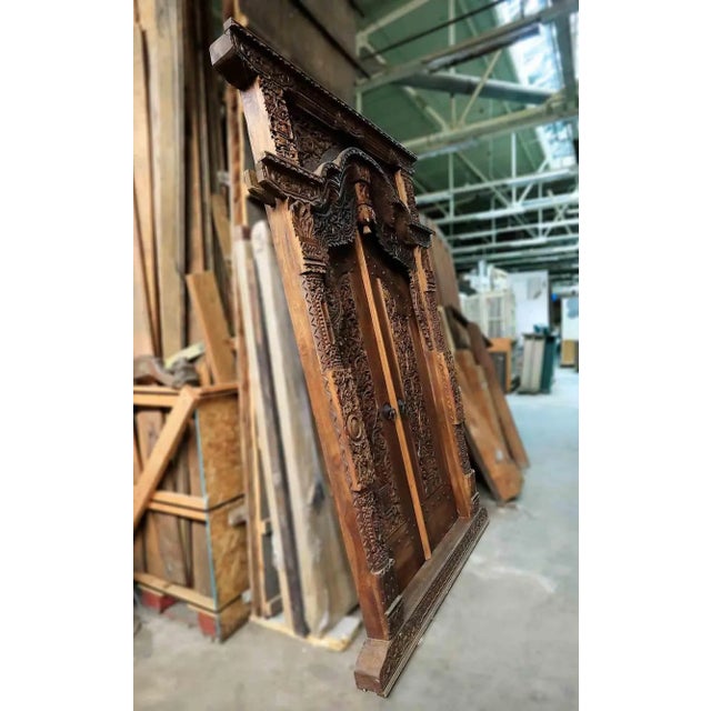 Entry Doors Vintage Carved Teakwood For Sale In New York - Image 6 of 11