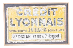Advertising Sign in Zinc from Credit Lyonnais, 1930s