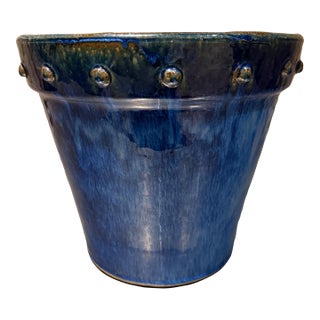 Vintage Modern Rimini Blue Ceramic Pottery Earthenware Indoor/Outdoor Planter For Sale
