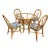 Late 20th Century Vintage Bamboo Florida Sunroom Patio Table With Chairs - Set of 5 For Sale