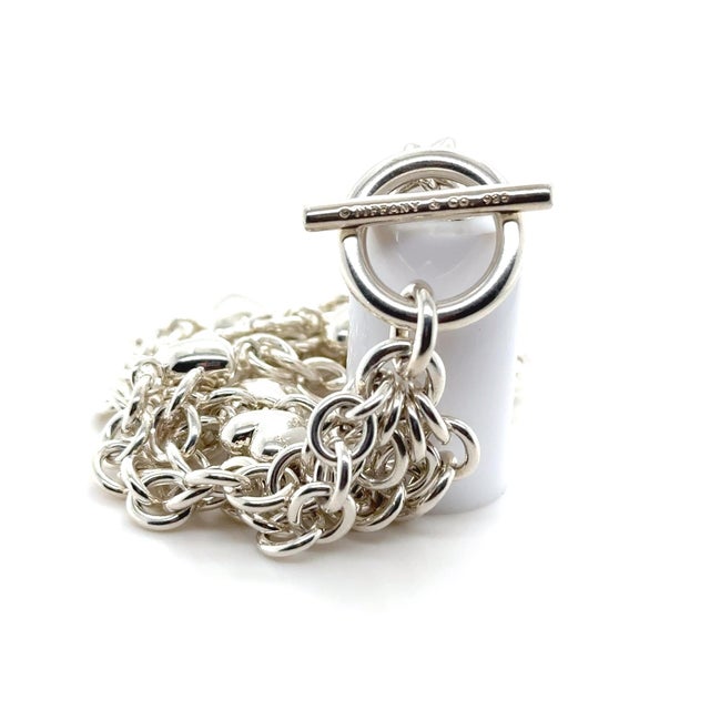 A rare Tiffany & Co. bracelet crafted in sterling silver, featuring five substantial round-link chain strands with...