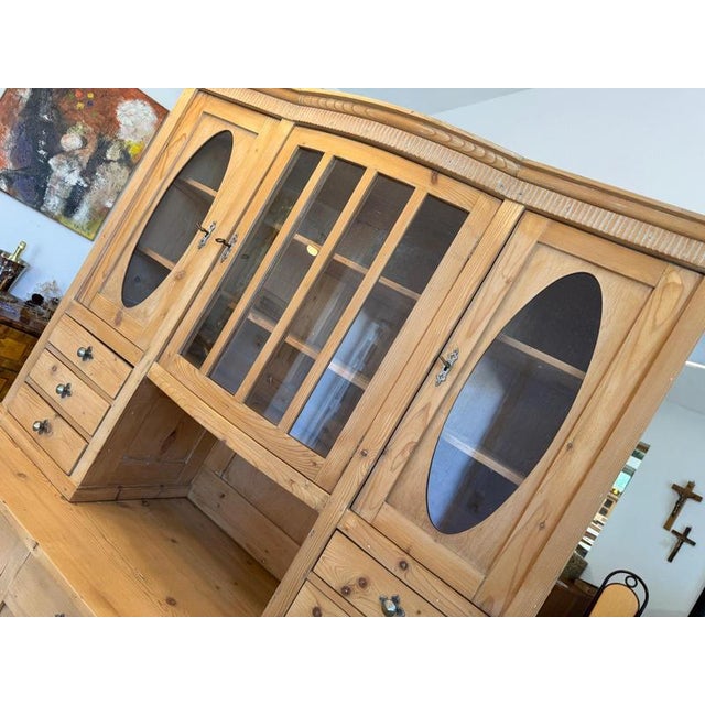 Art Nouveau Farmhouse Kitchen Sideboard in Softwood For Sale - Image 16 of 17