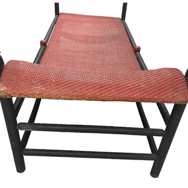 Heywood Wakefield Late 19th Century Vintage American Cane Chaise For Sale - Image 10 of 12