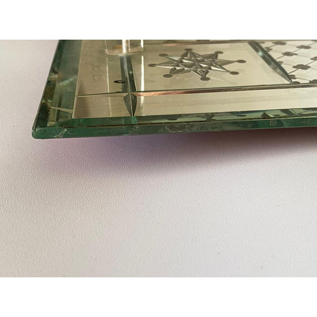 French Art Deco Style Tray with Beveled Mirror and Bakelite Handles, 1940s For Sale - Image 4 of 14