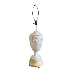 Antique 19th Century Neoclassical Kpm Berlin Blanc De Chine White Porcelain Vase Urn Mounted as a Table Lamp