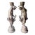 Vintage Art Nouveau Style Figural Candle Holders Depicting Female Nymphs Holding Floral Motifs For Sale