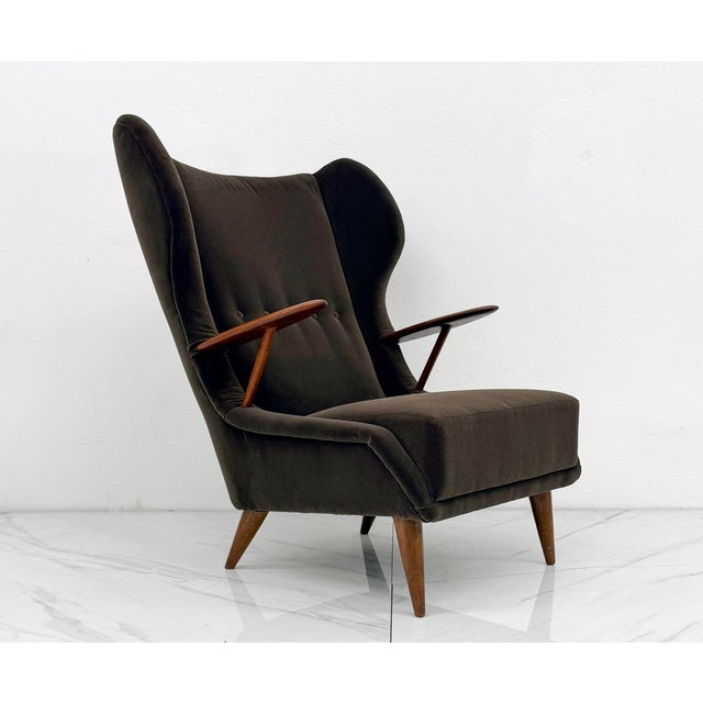 Brown Model Vp 37 Oak and Teak Lounge Chair by Georg Thams, Denmark 1950's For Sale - Image 8 of 13