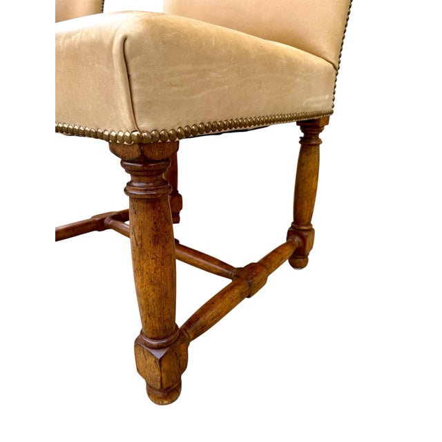 Wood Rose Tarlow Louis XIII Leather Dining Side Chairs- A Set of 8 For Sale - Image 7 of 13