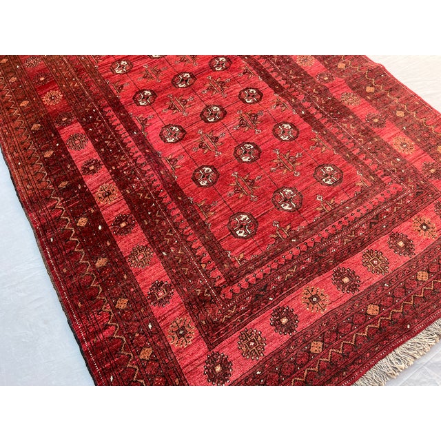 Textile Vintage Afghan Ersari Turkmen Gul Rug, Rose Palette - 6'0" X 4'0" For Sale - Image 7 of 14
