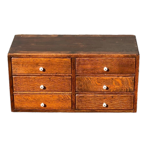 Antique Globe Wernicke 6 Drawer Oak Desktop File Cabinet