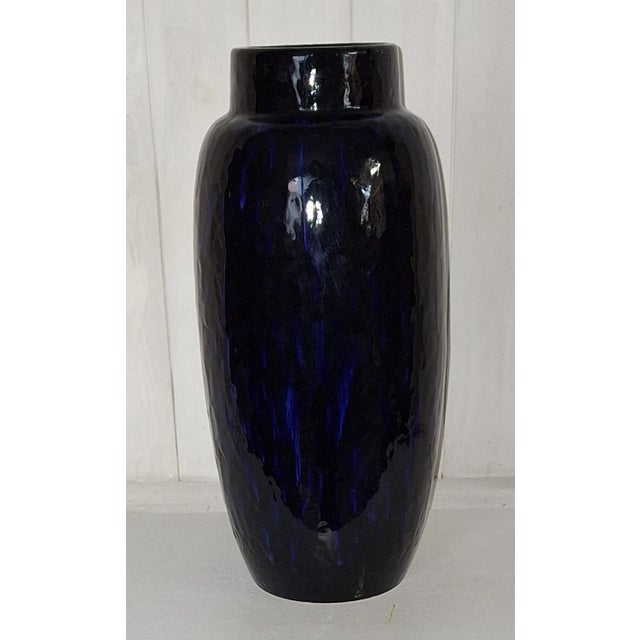 Vintage Dark Blue Number 553-38 Ceramic Vase from Scheurich, 1970s For Sale - Image 6 of 6