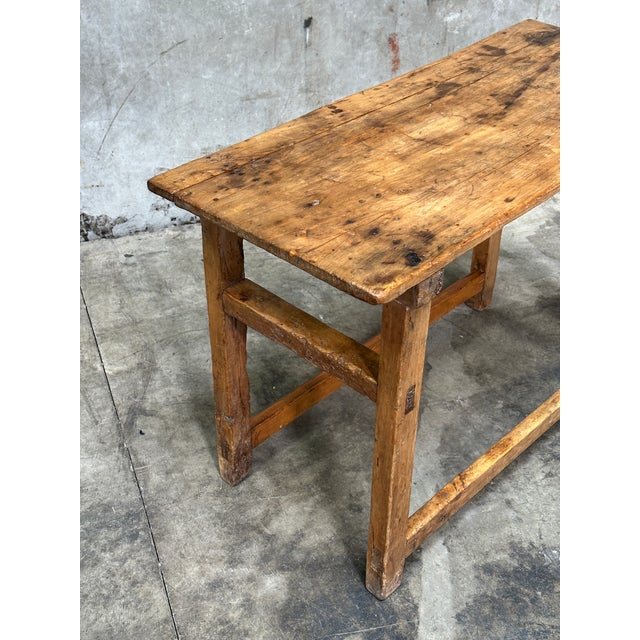 Late 19th Century 19th Century French Provincial Farm Table Primitive Console For Sale - Image 5 of 10
