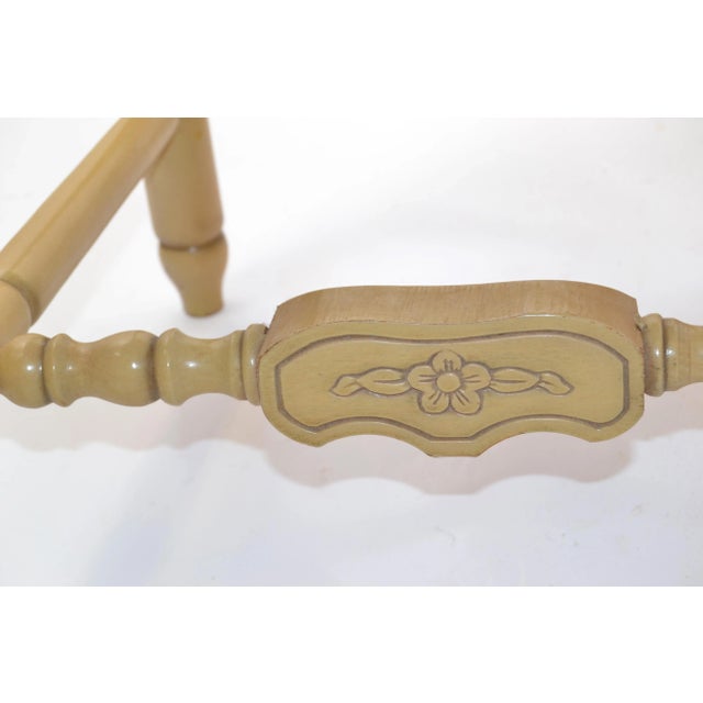 1950s French Country Carved Papercord Seat Chair For Sale - Image 10 of 13
