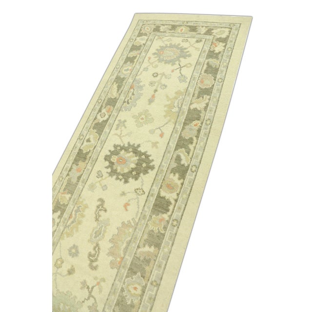 Early 21st Century Hand Knotted Modern Turkish Oushak Oriental Runner 2'9" X 7'9" For Sale - Image 5 of 6