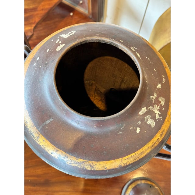 Oxblood Red 19th Century Tole Water Urn For Sale - Image 8 of 8