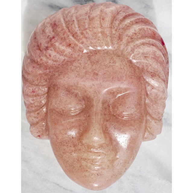 François-Emile Decorchemont Pate-de-Verre Glass Mold Of A Female Ladies Face. A rare, large and very heavy sculpture of...