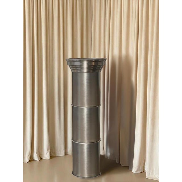 Not Yet Made - Made To Order Rl 11 Cylindrical Pedestal in Licorice Glossy Varnished Aluminum by Caspal For Sale - Image 5 of 7
