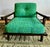 1960s Ficks Reed Lounge Chair With Ottoman C. 1960’s Very Good Condition Dark Wood Green Cushions For Sale - Image 5 of 12