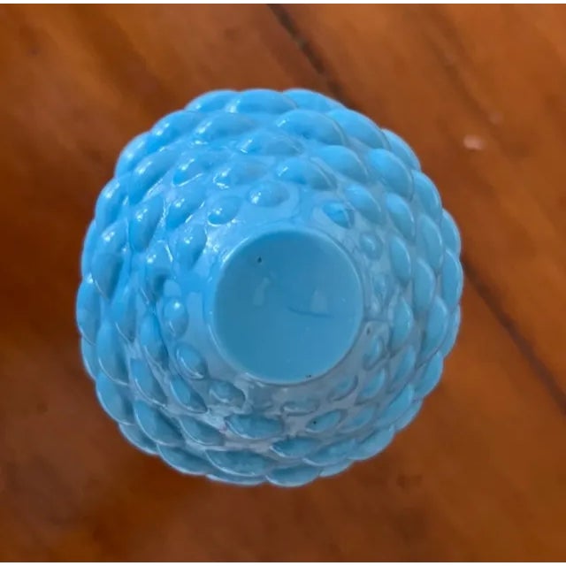 French Antique Late 19th Century French Hobnail Blue Opaline Glass Newel Post Finial For Sale - Image 3 of 4