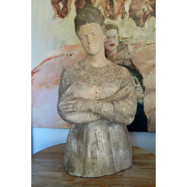 Large Statue of a Woman, France, 1960s, Earthenware For Sale - Image 11 of 11