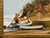 Textile Three Children and Dog in a Rowing Boat at a Farmhouse Flower Garden in England 1980 Circa For Sale - Image 7 of 17